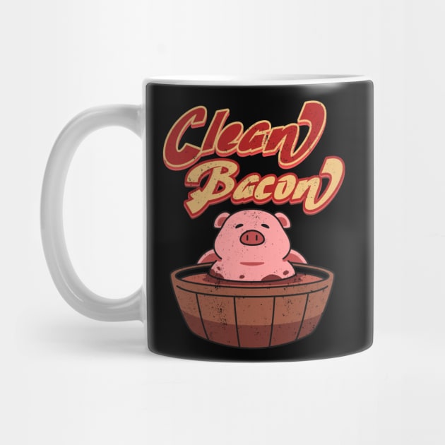 Retro Funny Pig Barbeque Smoker I Love Pigs Clean Bacon Joke by alcoshirts